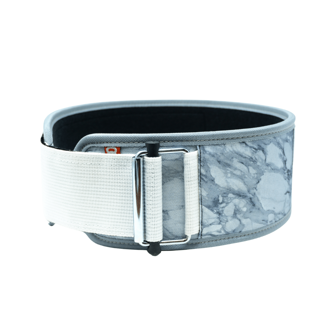 White Marble 4" Weightlifting Belt - 2POOD